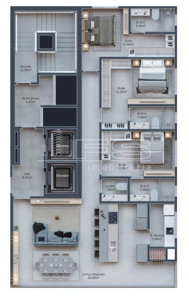 Prima Torre, 3 suítes, Perequê, Porto Belo – SC