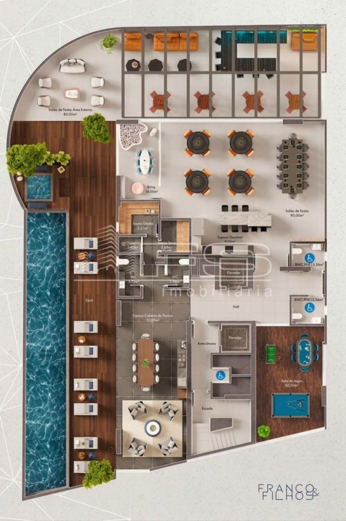 Blue Tower, 3 suítes, vista mar em Perequê – Porto Belo – SC